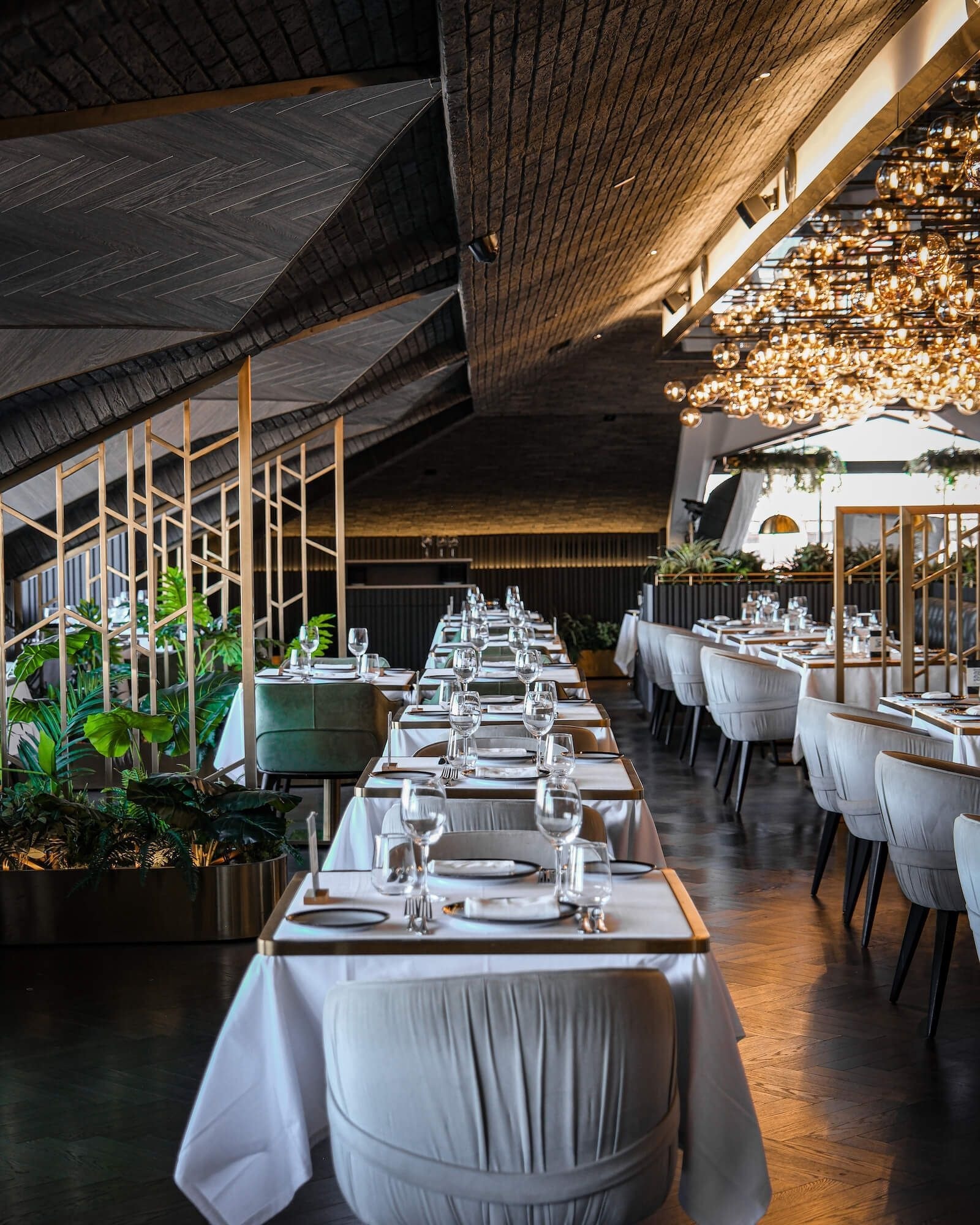 The dining room and atmosphere at Adella Seafood