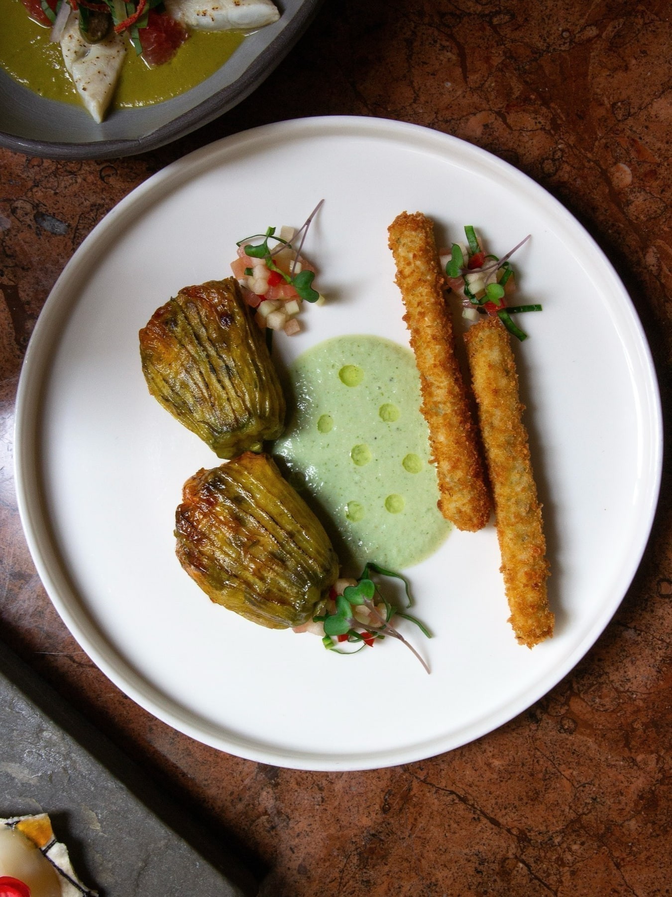 A carefully presented dish from Aheste