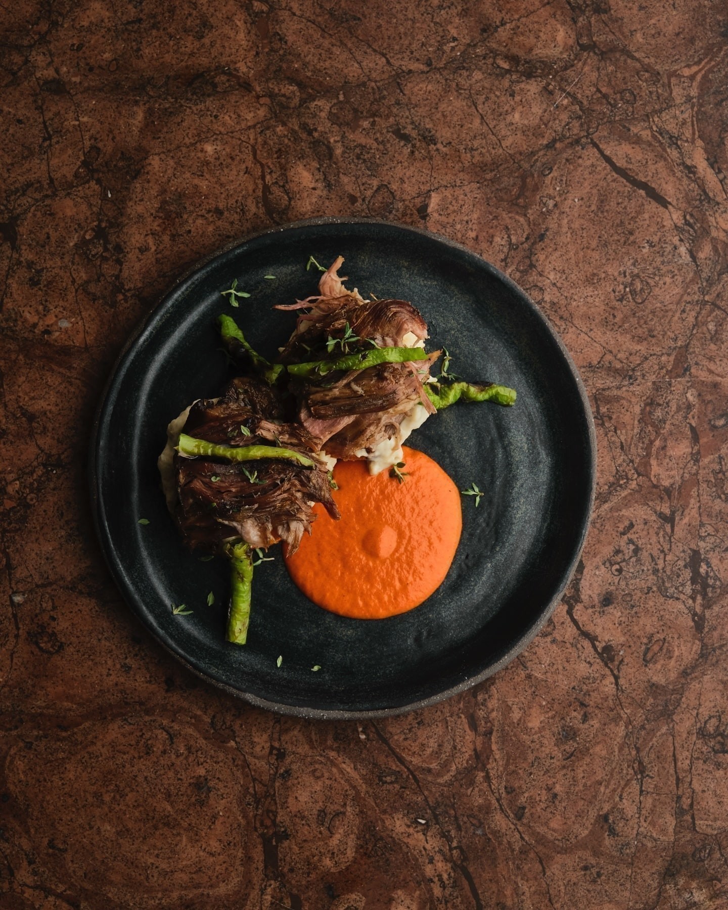 A carefully presented dish from Aheste