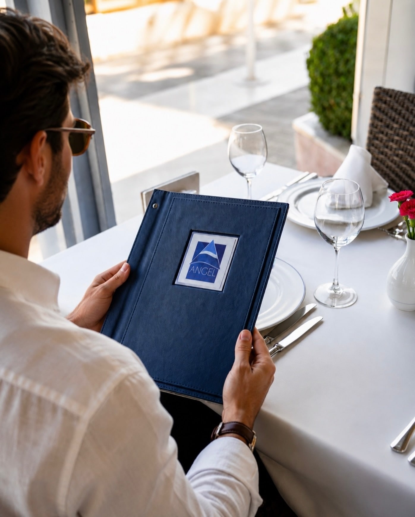 Angel Blue: tables prepared for service