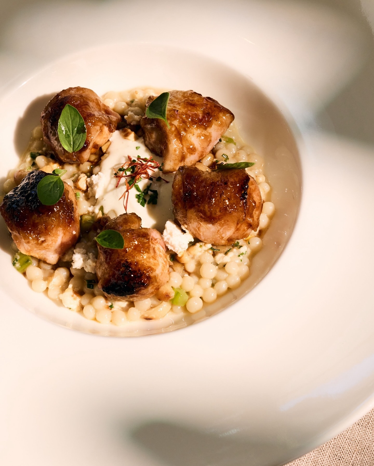 A carefully presented dish from AVLU Restaurant