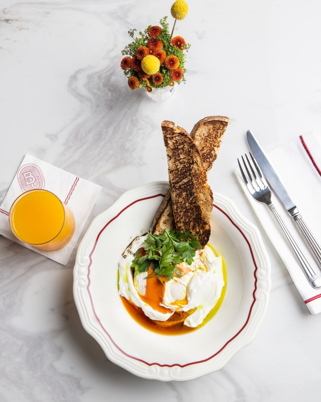 A carefully prepared dish from Banca Unione