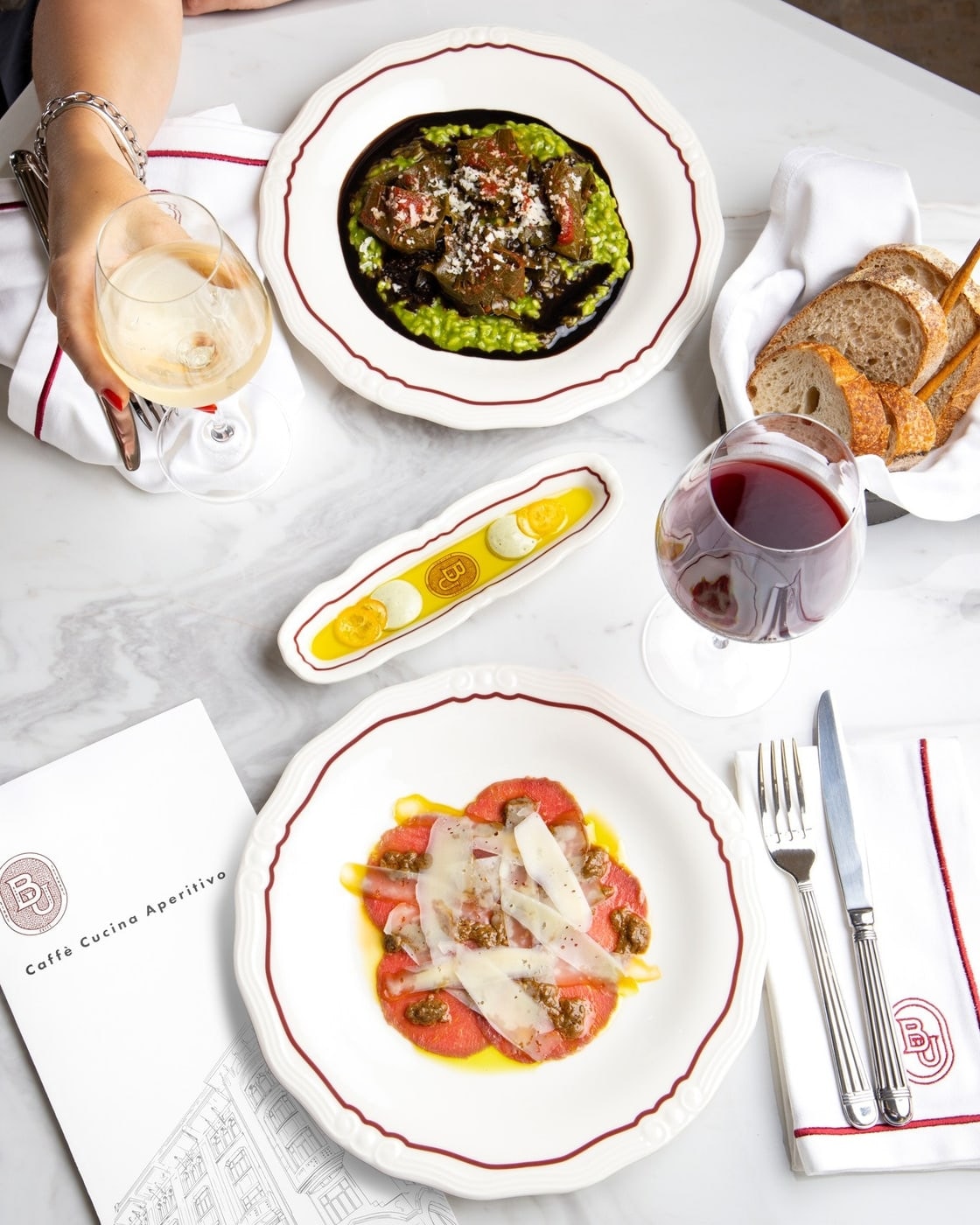 A carefully prepared dish from Banca Unione
