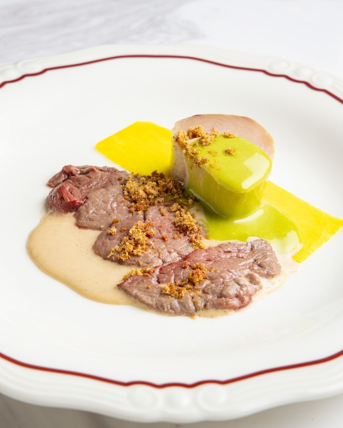 A carefully prepared dish from Banca Unione