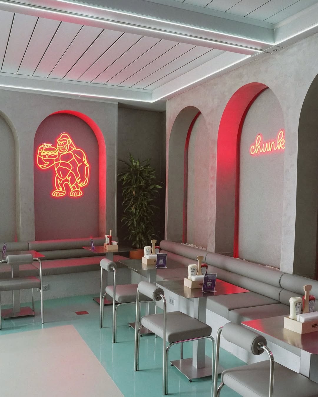 The considered interior and atmosphere at Chunky Smash Burger