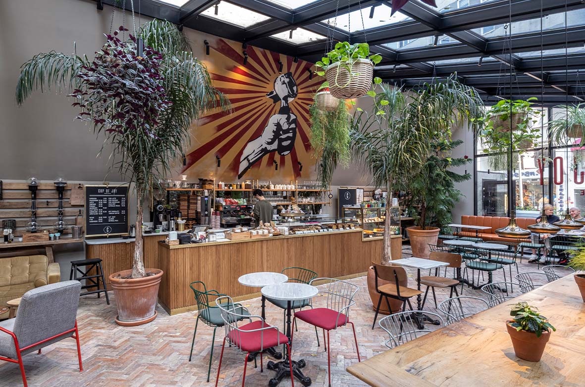 The airy interior at Cup of Joy Nişantaşı