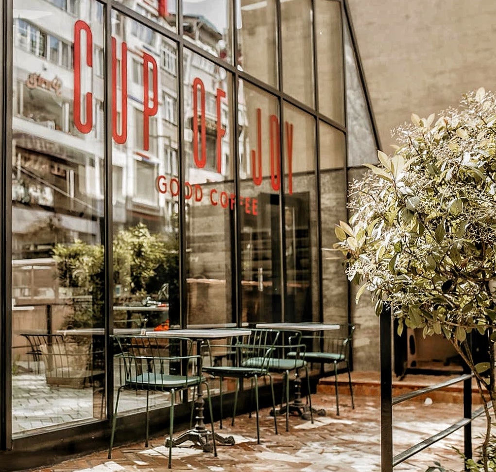 The Şair Nigar Street facade of Cup of Joy Nişantaşı