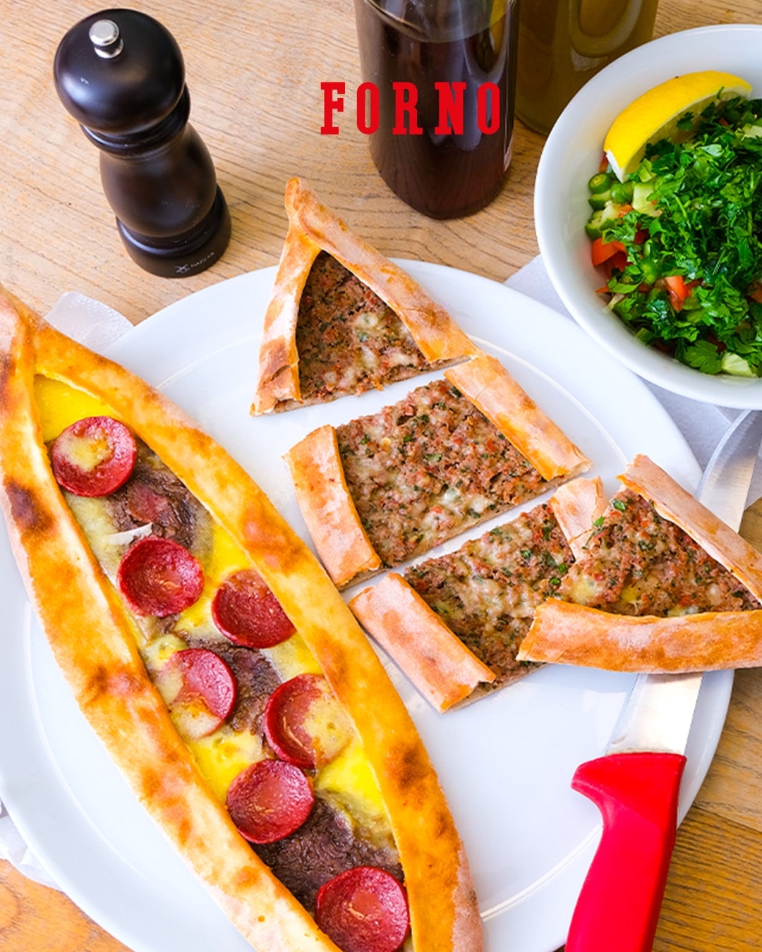 A sharing table at Forno Balat