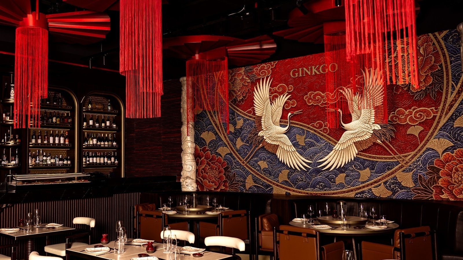 The dining room at Ginkgo Asian Dining in Tersane Istanbul