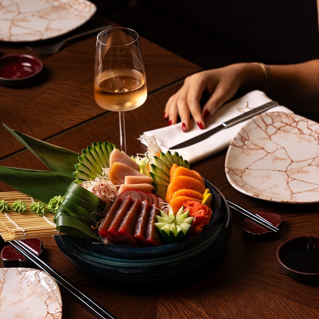 Asian dishes and drinks at Ginkgo Asian Dining