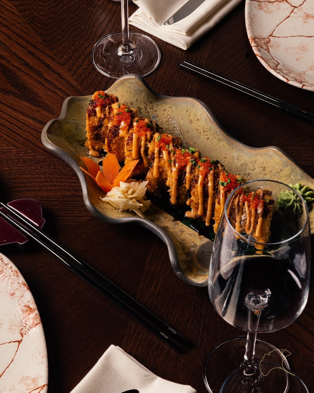 Asian dishes and drinks at Ginkgo Asian Dining