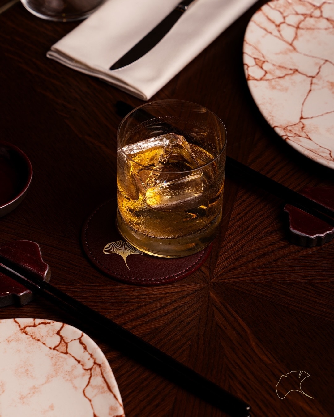 Asian dishes and drinks at Ginkgo Asian Dining