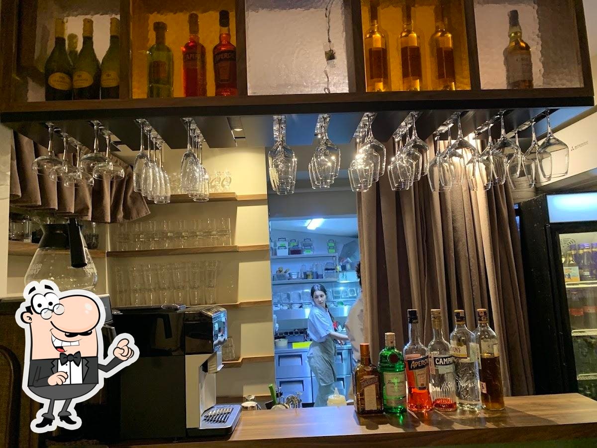 The bar counter at Habak Potato Co.