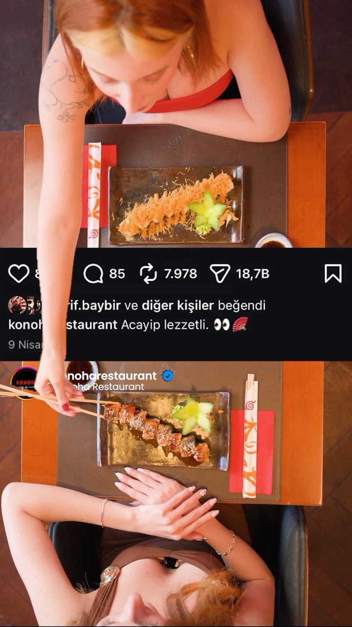 Konoha restoranının atmosferi