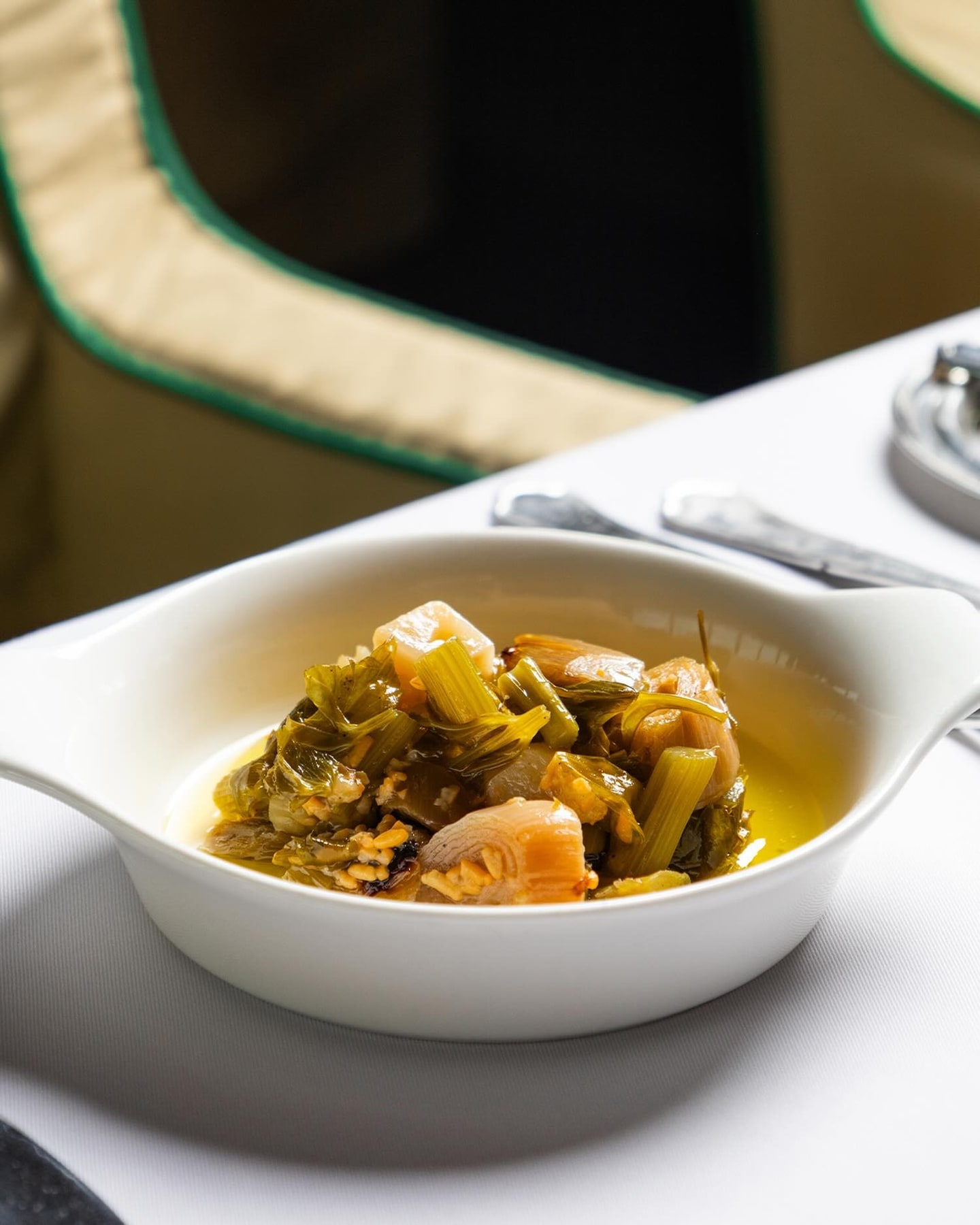 a view of the food and setting at liman istanbul
