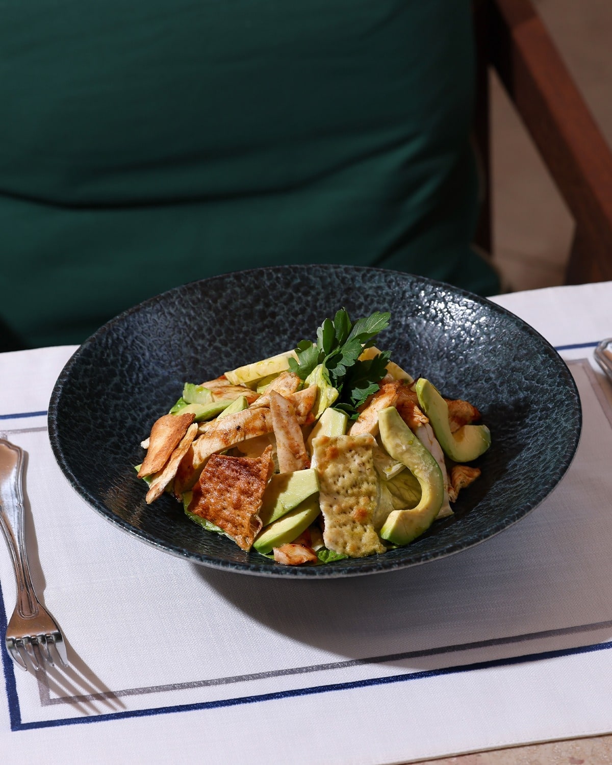 a view of the food and setting at liman istanbul