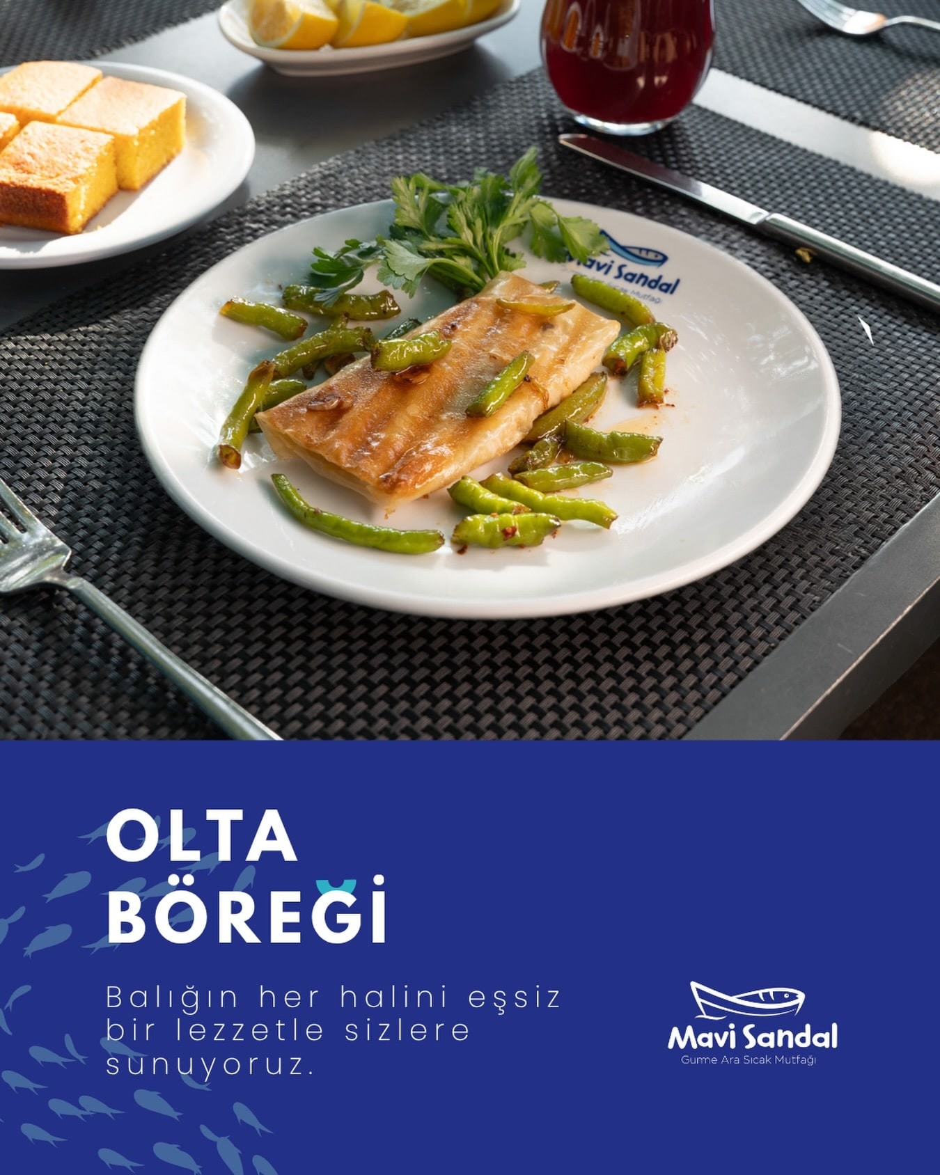 A carefully presented dish from Mavi Sandal Balıkçısı