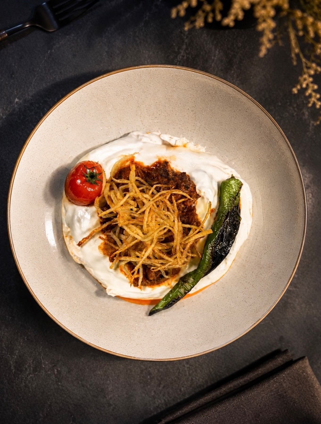 Mihrabat Korusu: a signature dish presentation