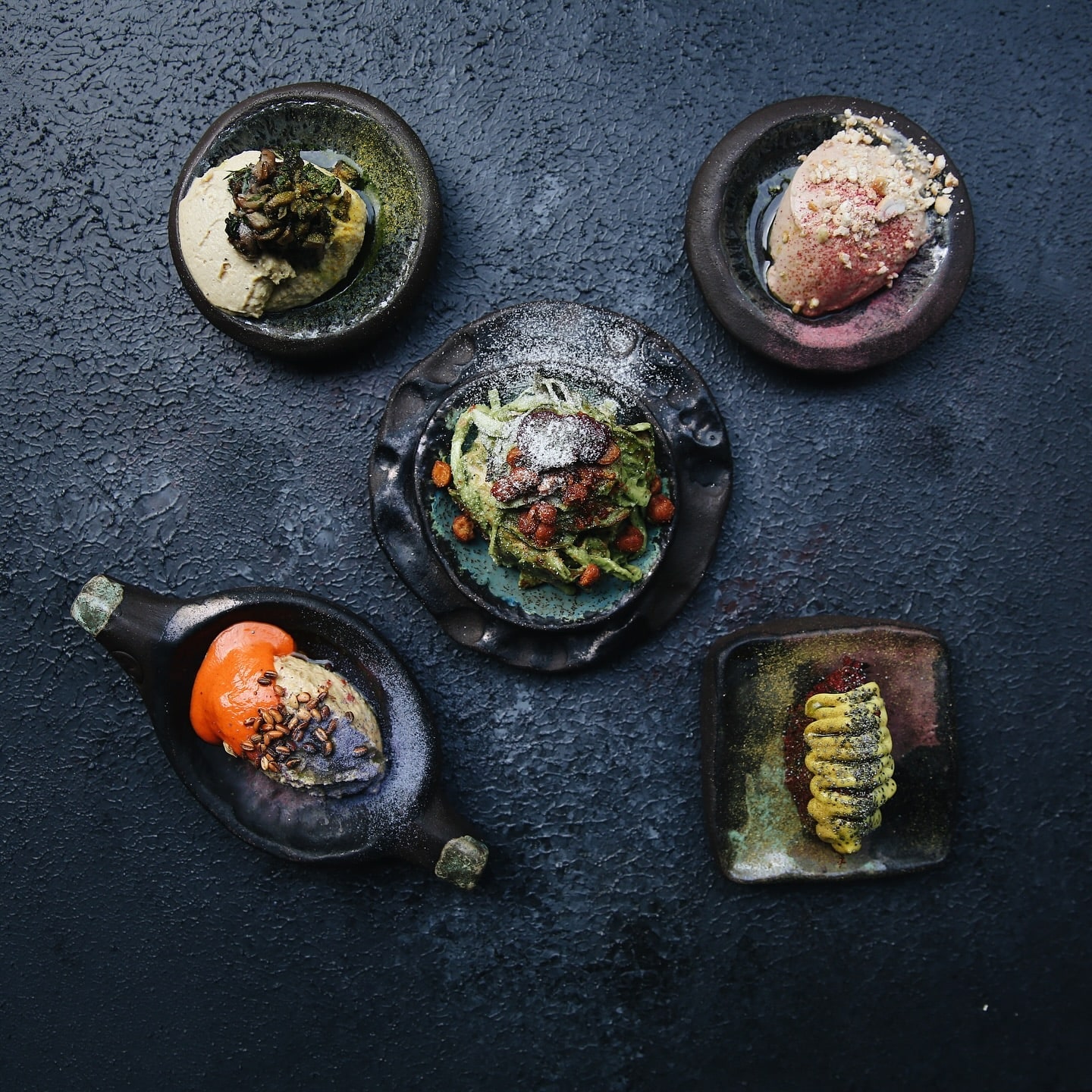 a view of the food and setting at muutto anatolian tapas