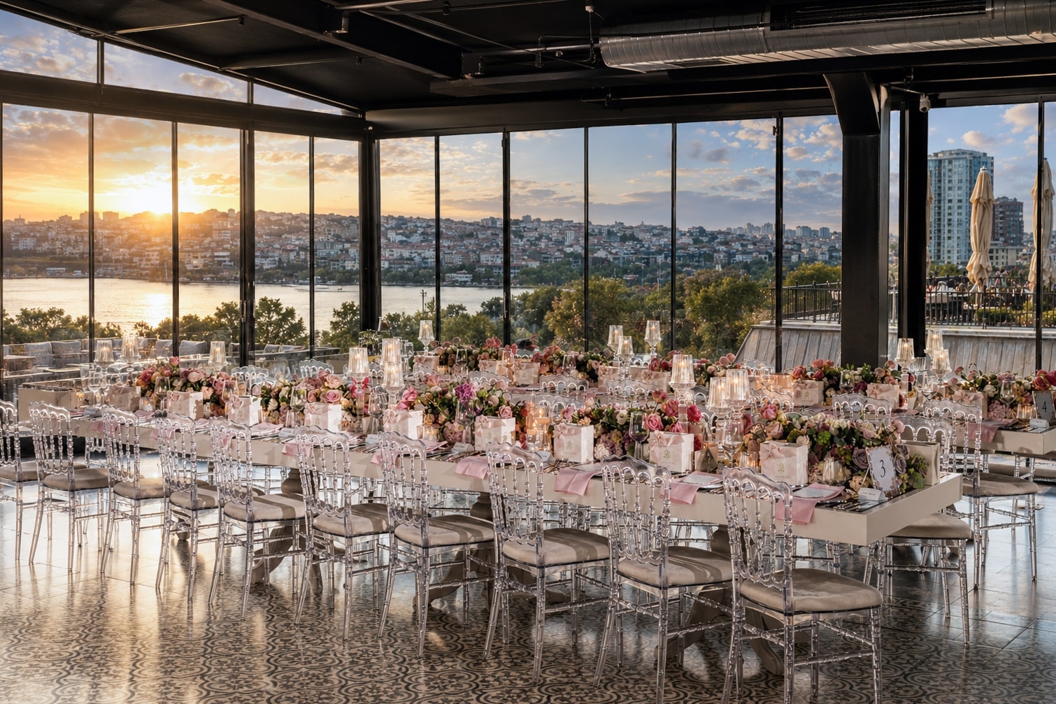 Ouzo Roof restoranının mekânı ve atmosferi