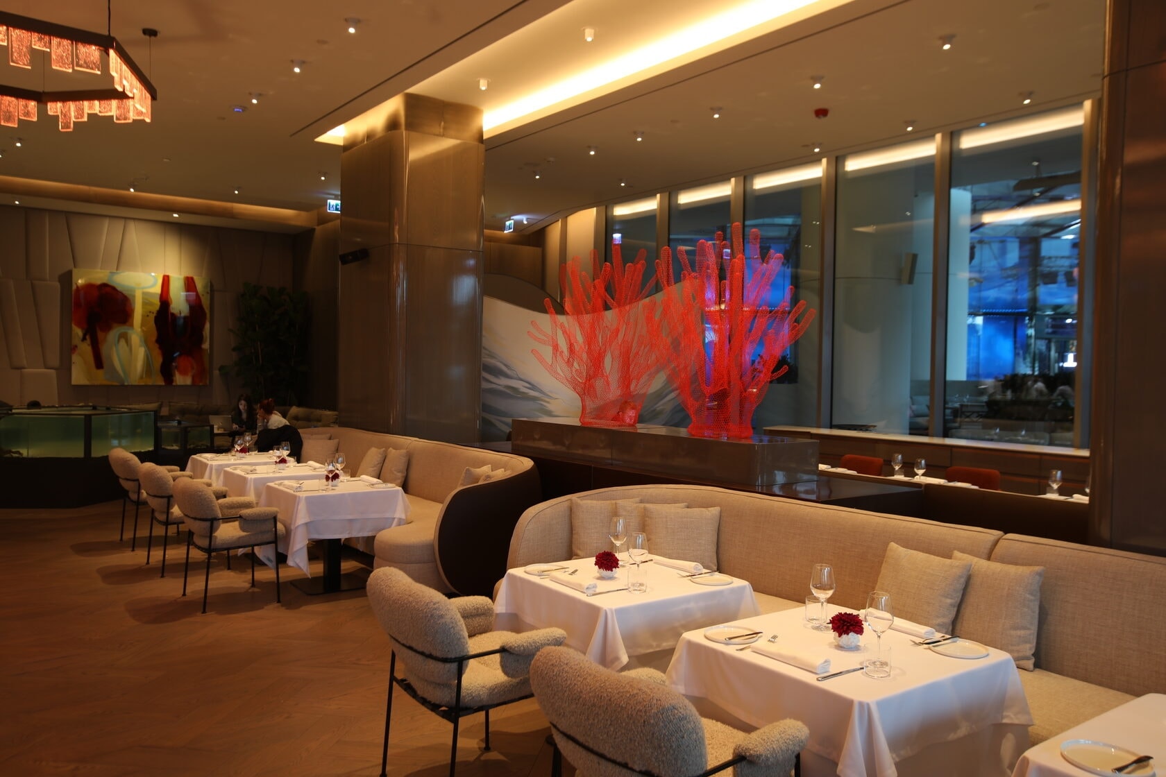 The dining room and atmosphere at Sakhalin