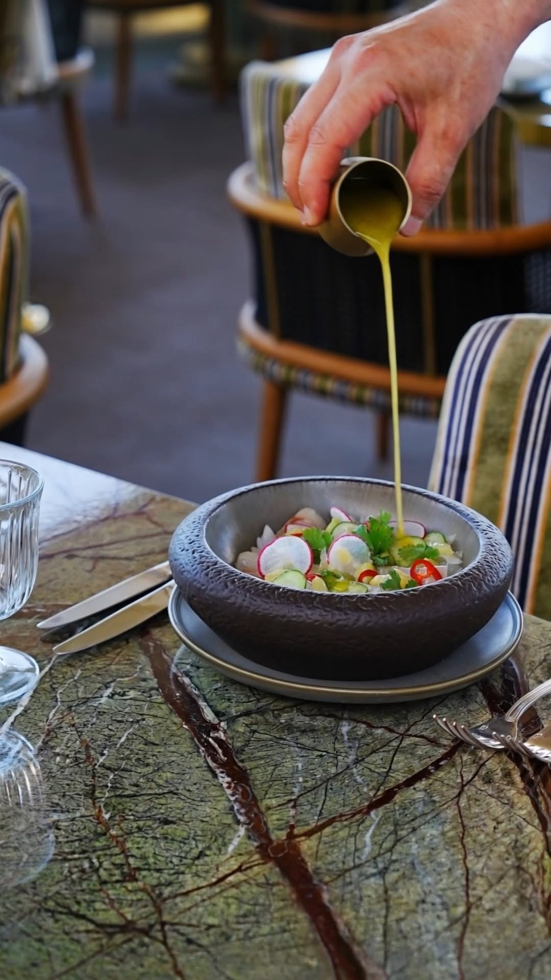 Signature presentation from Sentez Rooftop Restaurant