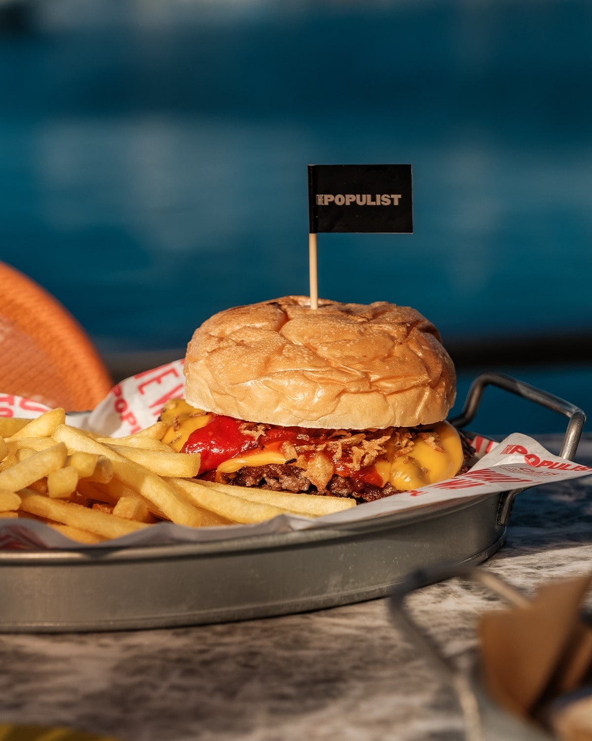 A view of The Populist and its food